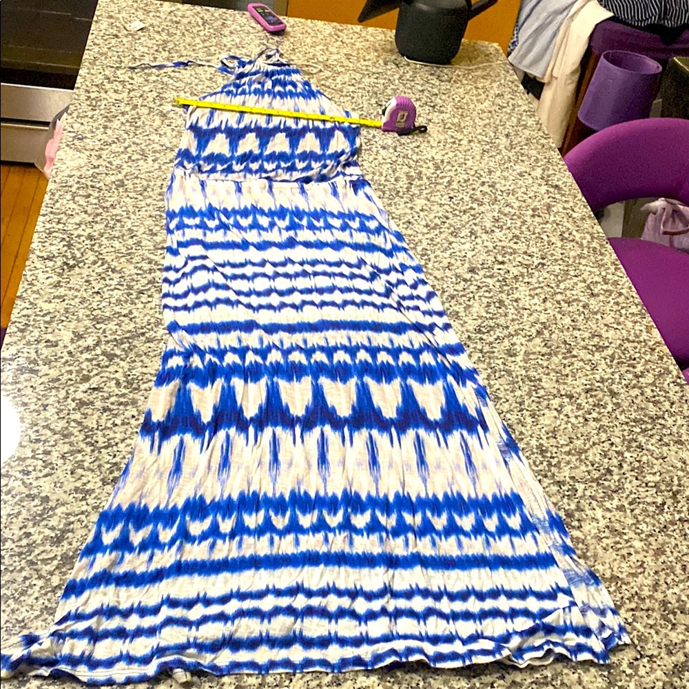 Blue and White Maxi Dress supper long